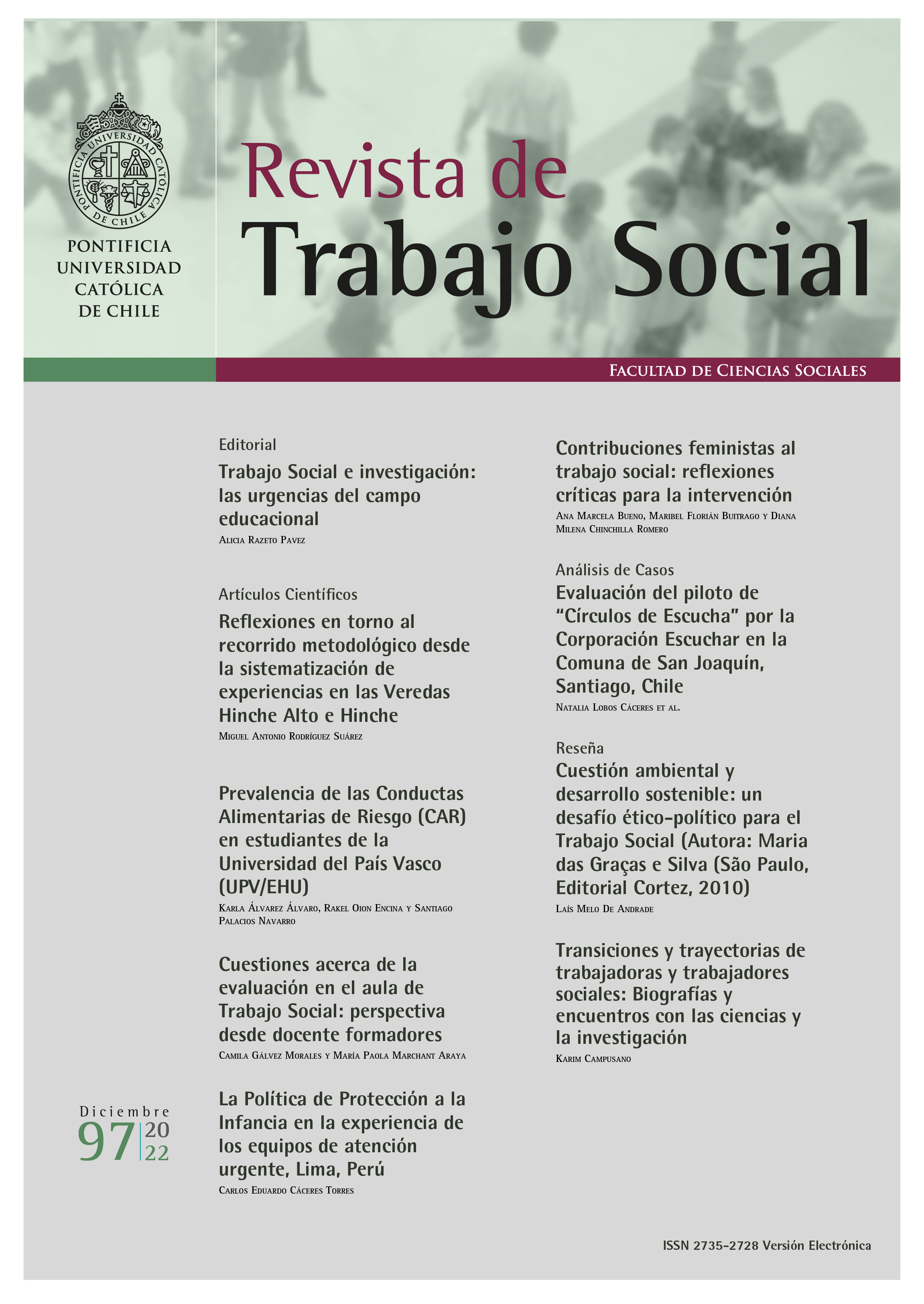 Portada de Revista de trabajo social Nª97, diciembre 2022